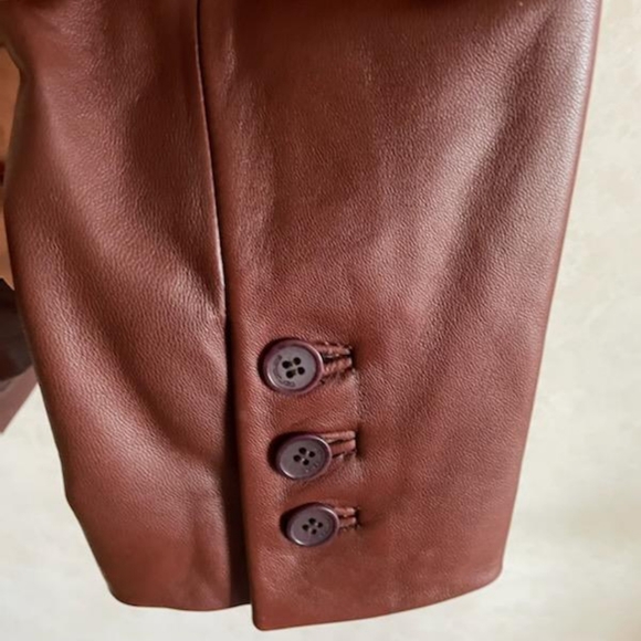 Chocolate Leather Jacket - Picture 3 of 4